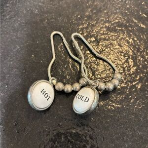 Pottery Barn Silver Hot and Cold Shower Rings